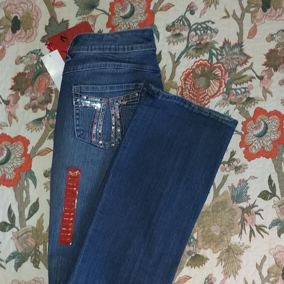 SEVEN7 blue JEANS w/ 7 Pocket Design Sz 10 P - Picture 3 of 9